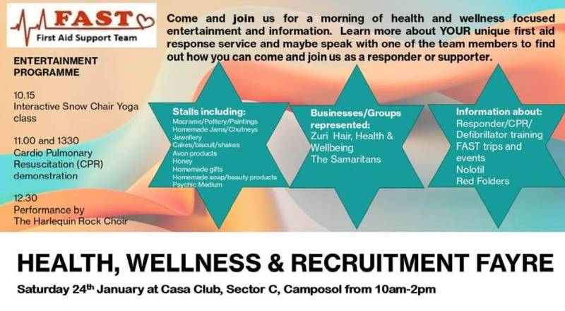 January 24 FAST health, wellness and recruitment fayre in Camposol