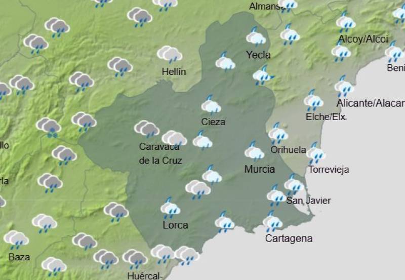 Murcia weather forecast February 5-8: Four seasons in one weekend, from rainstorms and wind alerts to 25C sunshine