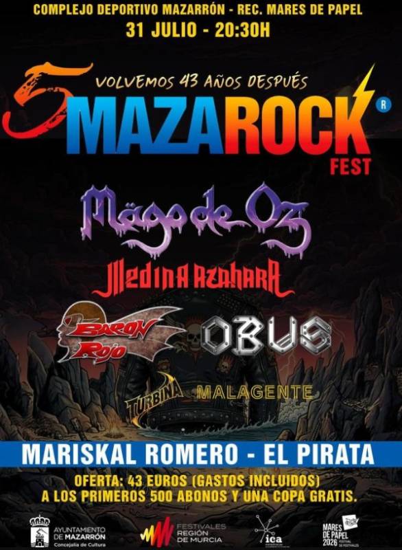 July 31 The Mazarock Festival returns to Mazarrón!