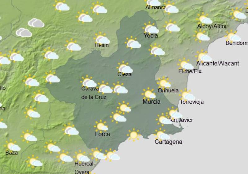 Rain on Saturday, but much drier overall: Murcia weekend weather forecast March 12-15