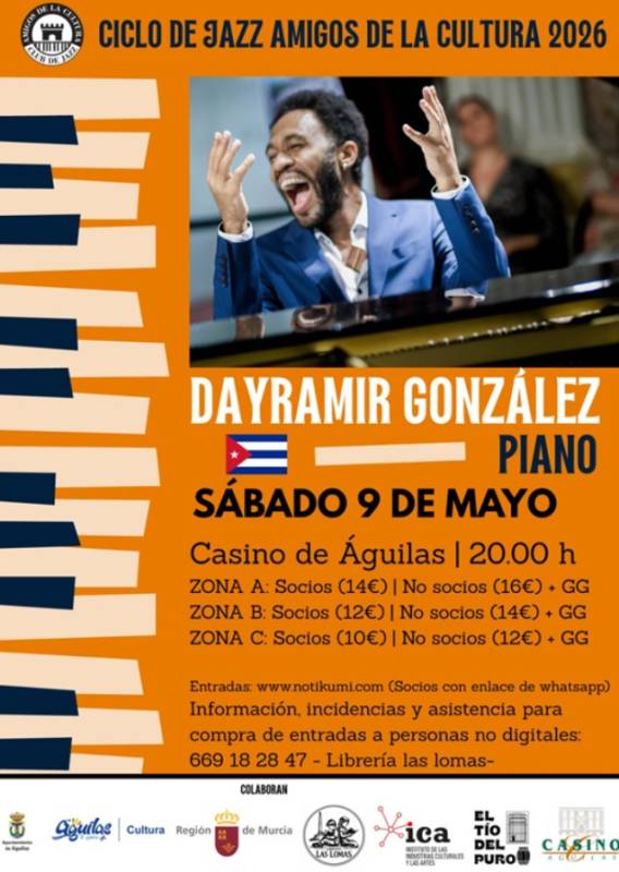 May 9 Jazz pianist Dayramir González in Águilas