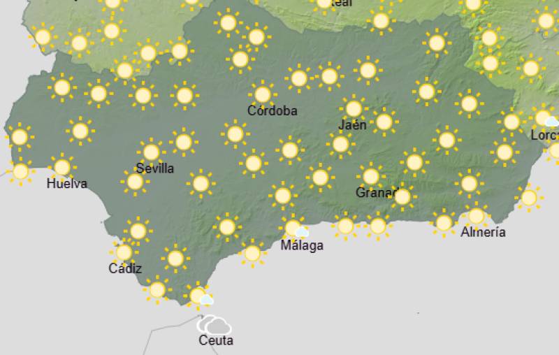 Andalucía weekend weather forecast March 26–29: Sunny spells with cooler nights and coastal gusts
