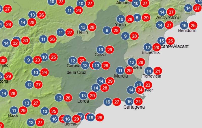 Sudden change in weather conditions this weekend: Murcia forecast April 9-12