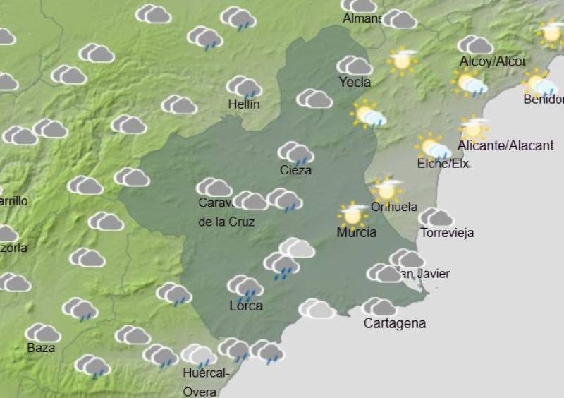 Temperatures in freefall as rain returns: Murcia weekend weather forecast April 23-26