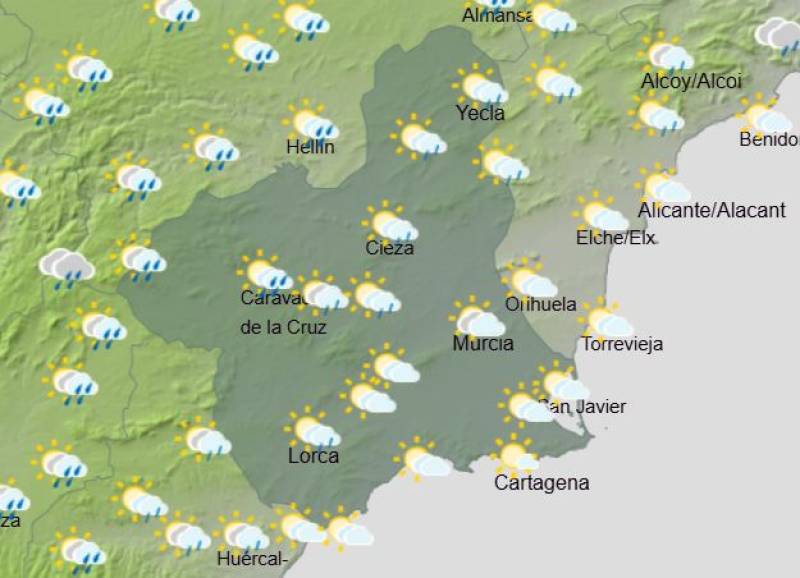 Murcia weekly weather April 27-30: Rain forecast all week