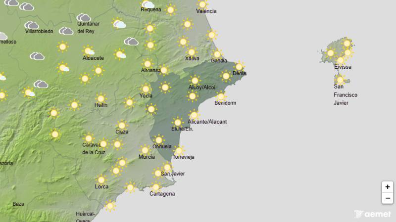 Clear skies and sun with a chance of some scattered showers: Alicante weather forecast May 11-14
