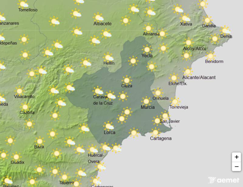 Temperatures in the 30s and sunny skies: Murcia weekend weather May 21-24