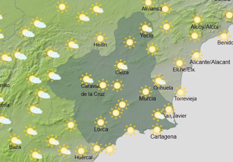 Murcia weekend weather forecast July 2-5