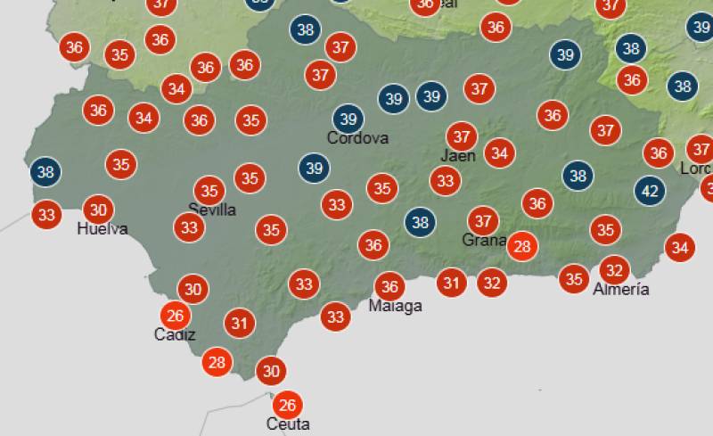Andalucía weekend weather forecast July 9-12: Heat warnings ease but temperatures stay high