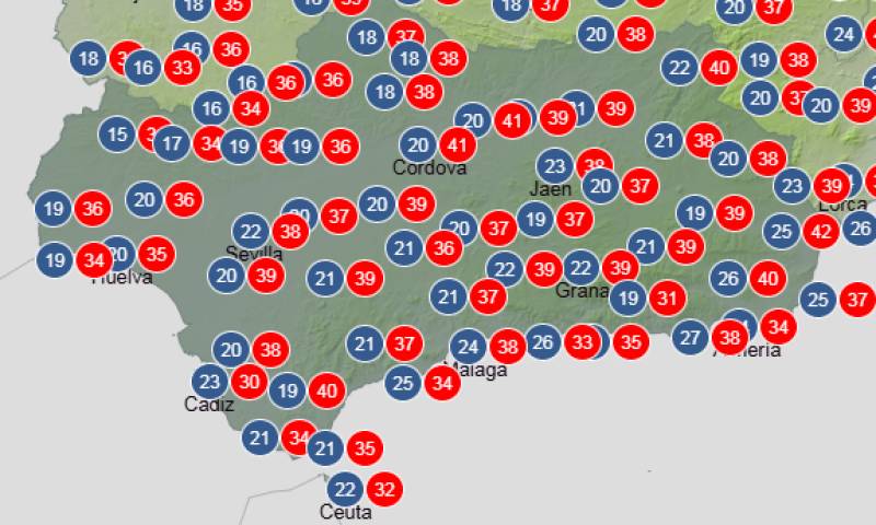 Andalucía weekend weather forecast July 16-19: No let-up as the heat intensifies further