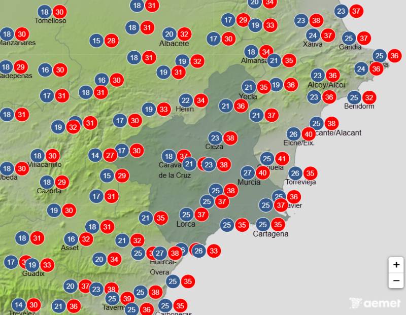 Murcia on red alert for 44ºC temperatures: Weather forecast July 23-26
