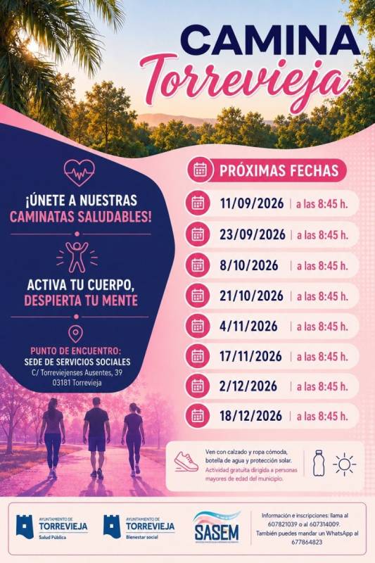 Torrevieja's free walking programme for older residents is back this September