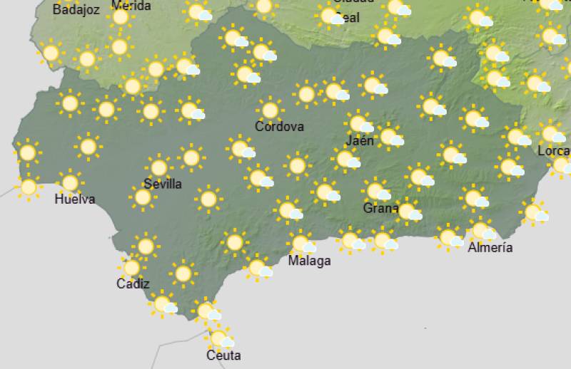 Andalucía weekly weather forecast September 21-24: Settled and sunny with easterly winds along the coast