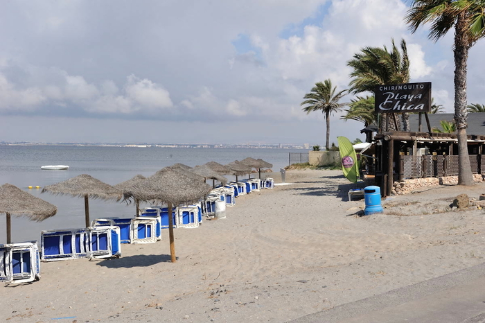 Playa Chica, one of the Mar Menor beaches in the San Javier end of La Manga del Mar Menor