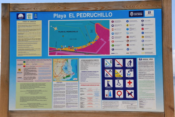 Playa El Pedruchillo, a popular Mar Menor beach in the San Javier section of La Manga