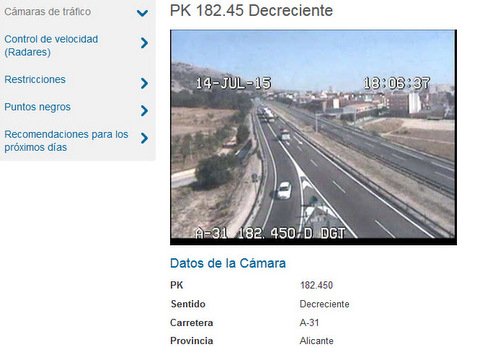 Location of speed cameras across Spain